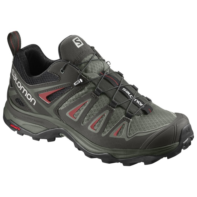 Zapatillas Trekking Salomon Mujer Negras / Verde Oliva - Salomon Argentina X ULTRA 3 W ,591807-LSO